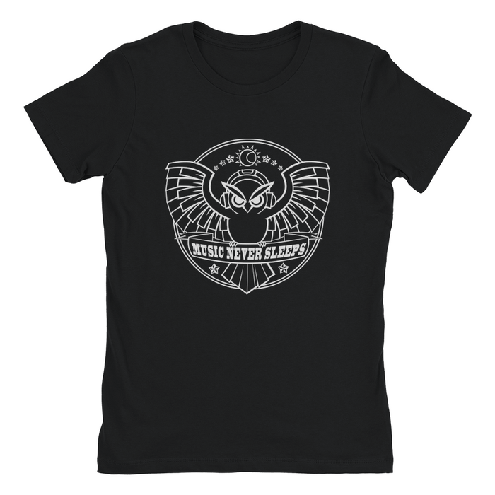 Music Never Sleeps Emblem - Ladies Tshirt