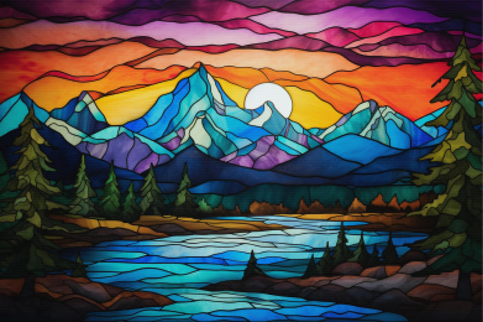 Striking Stained Glass Mountain