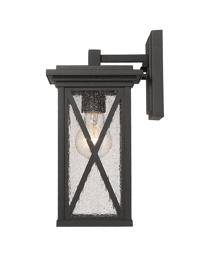 Outdoor Wall Light Z-Lite 583S-BK Black Brookside 1 Light Outdoor Wall Light Z-Lite