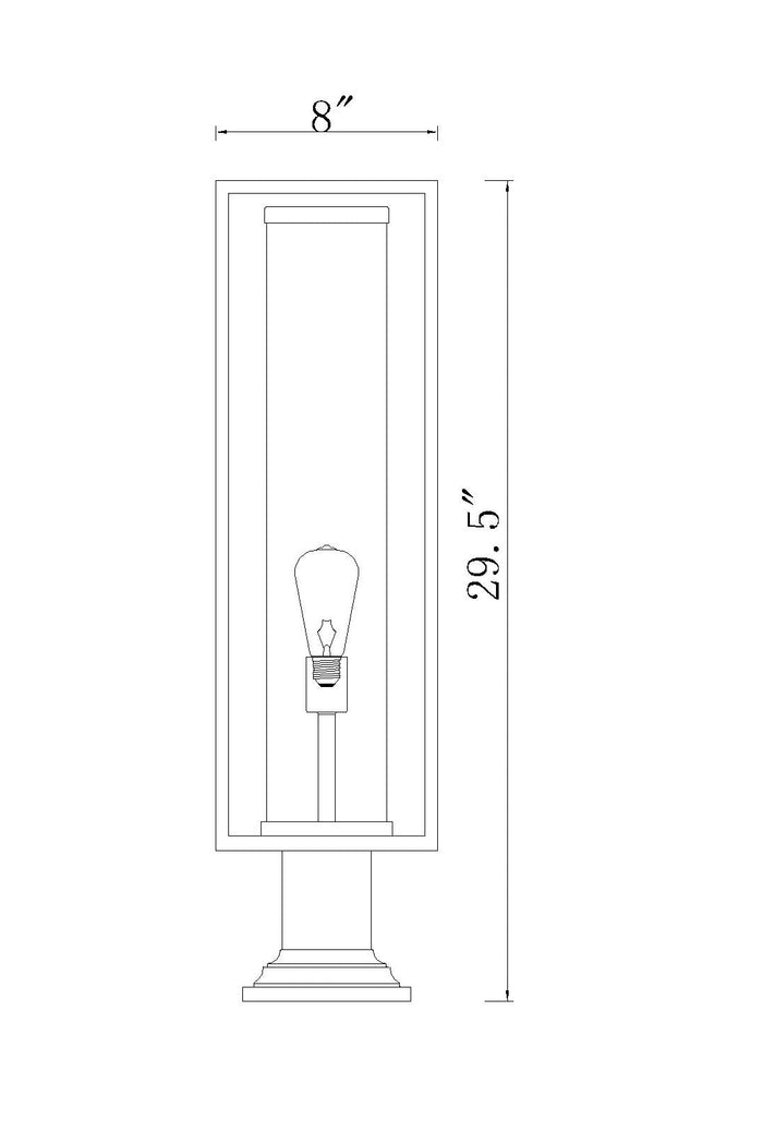 Outdoor Pier Mounted Fixture Z-Lite 584PHBR-533PM-BK Black Dunbroch 1 Light Outdoor Pier Mounted Fixture Z-Lite