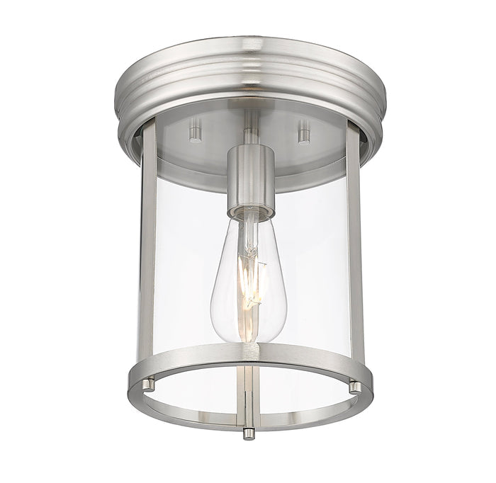 Flush Mount Z-Lite 742F9-BN Brushed Nickel Thayer 1 Light Flush Mount Z-Lite