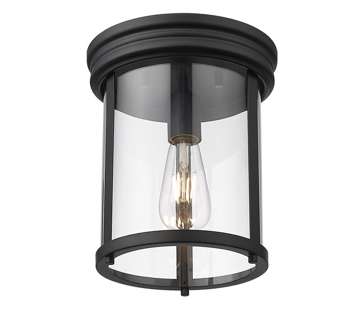 Flush Mount Z-Lite 742F9-MB Matte Black Thayer 1 Light Flush Mount Z-Lite