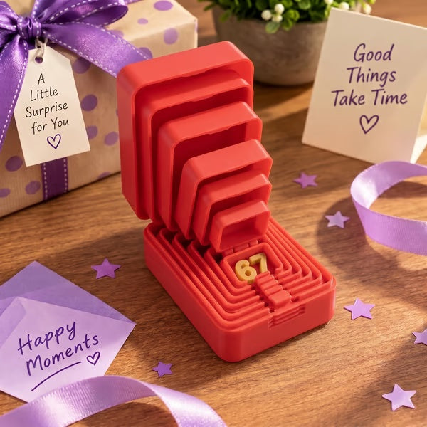 6-Layer Nesting Prank Gift Box | Pick Your Surprise: Middle Finger, Spider or Number 67