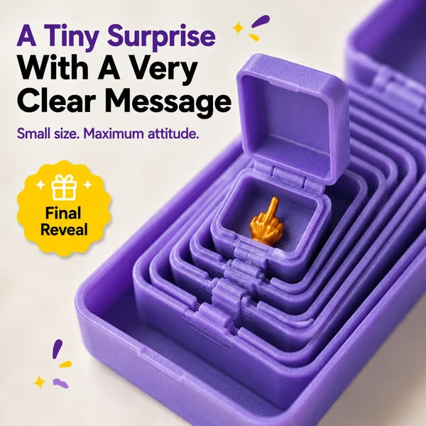 6-Layer Nesting Prank Gift Box | Pick Your Surprise: Middle Finger, Spider or Number 67