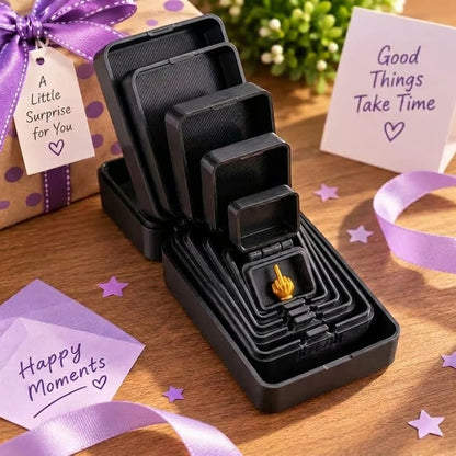 6-Layer Nesting Prank Gift Box | Pick Your Surprise: Middle Finger, Spider or Number 67