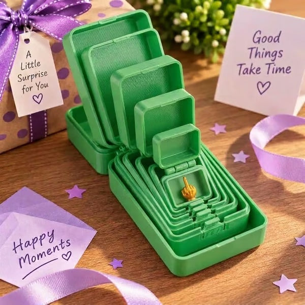 6-Layer Nesting Prank Gift Box | Pick Your Surprise: Middle Finger, Spider or Number 67