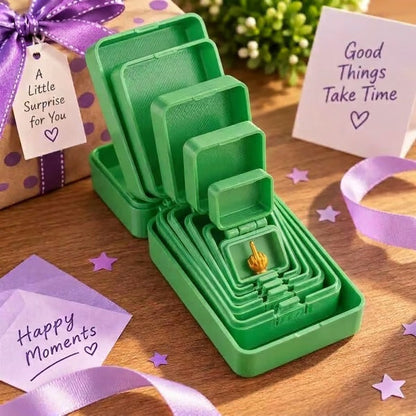 6-Layer Nesting Prank Gift Box | Pick Your Surprise: Middle Finger, Spider or Number 67