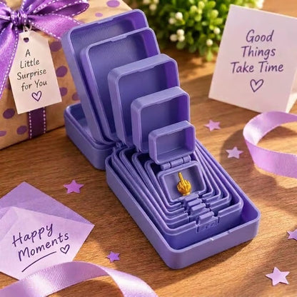 6-Layer Nesting Prank Gift Box | Pick Your Surprise: Middle Finger, Spider or Number 67