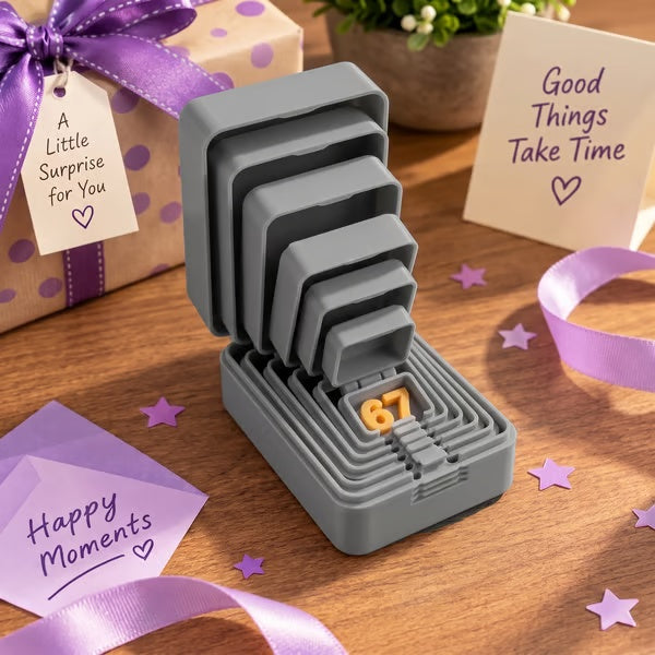 6-Layer Nesting Prank Gift Box | Pick Your Surprise: Middle Finger, Spider or Number 67