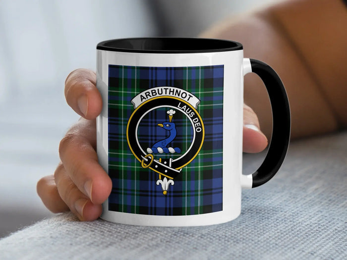 Arbuthnot Laus Deo clan crest ceramic accent mug – additional product view