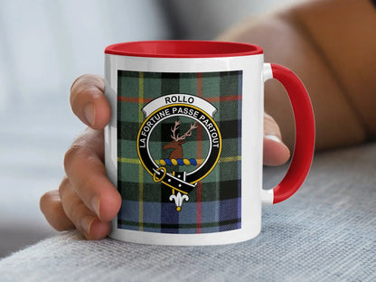 Rollo La Fortune Passe Partout shield crest mug — 15 oz ceramic with black handle