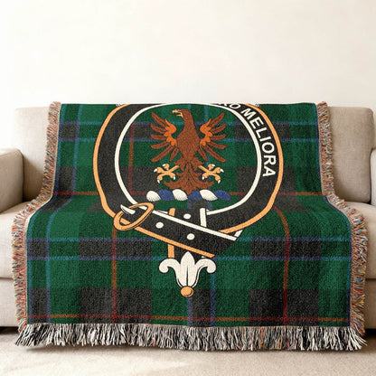 Clan Sandilands Spero Meliora tartan woven blanket — colourful plaid design, 80" x 60"