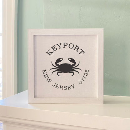 Crab w/ City and State - Custom Framed Sign