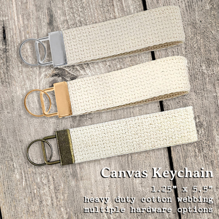 Distressed City, State - Custom Canvas Key Fob