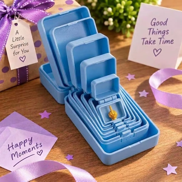 6-Layer Nesting Prank Gift Box | Pick Your Surprise: Middle Finger, Spider or Number 67
