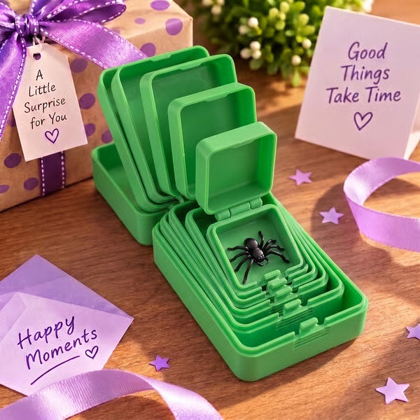 6-Layer Nesting Prank Gift Box | Pick Your Surprise: Middle Finger, Spider or Number 67