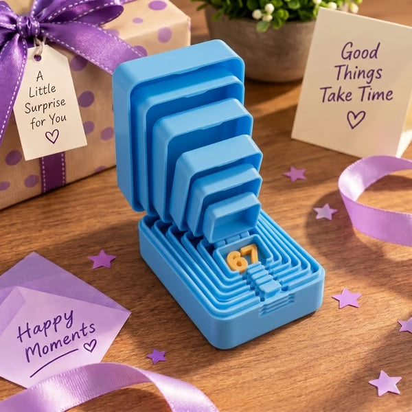 6-Layer Nesting Prank Gift Box | Pick Your Surprise: Middle Finger, Spider or Number 67
