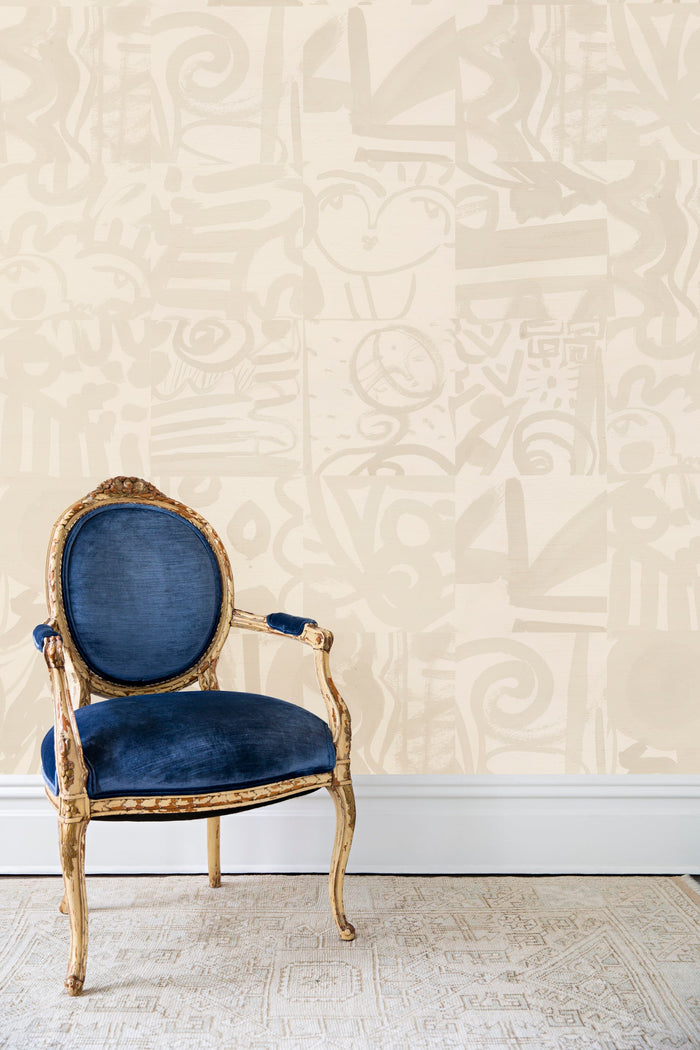 Faces Mosaic Grasscloth - Retail