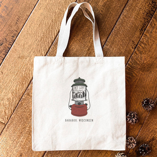 Get Lost Lantern w/ City, State - Custom Canvas Tote Bag