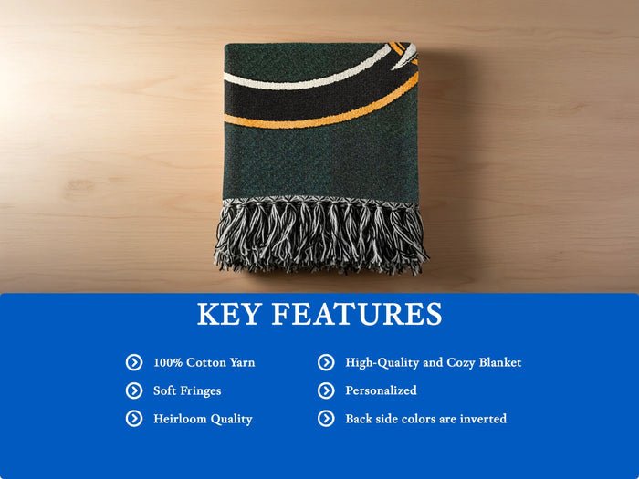 MacKay clan tartan woven blanket high-quality with soft fringes — 100% cotton