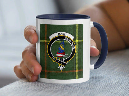 Mair Pans Plus Crest Decorative Mug with Green Tartan