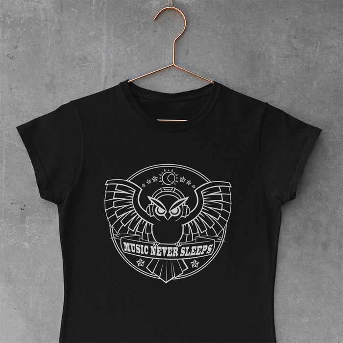Music Never Sleeps Emblem - Ladies Tshirt