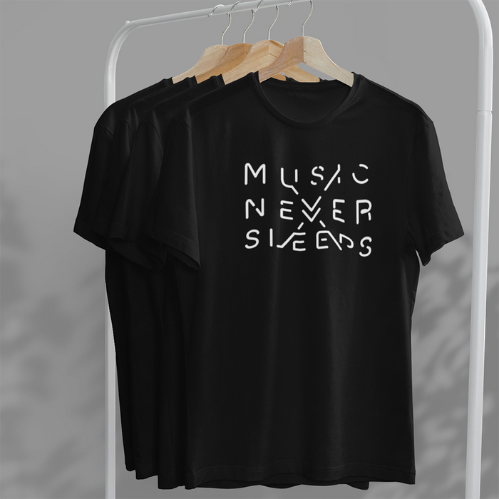 Music Never Sleeps Neon Lights - Unisex Tshirt