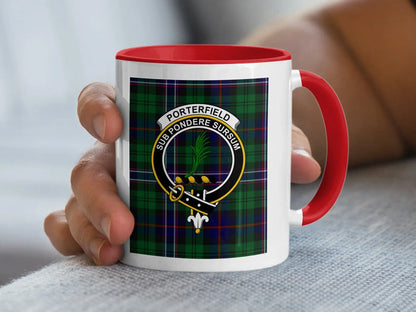 Porterfield Sub Pondere Sursum Green Tartan Mug