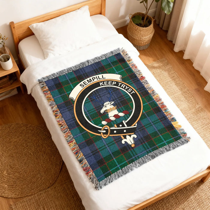 Sempill Keep Tryst Tartan Blanket on Bed Throw Decor