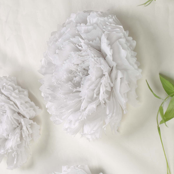 White paper flower decoration for crafts or events.