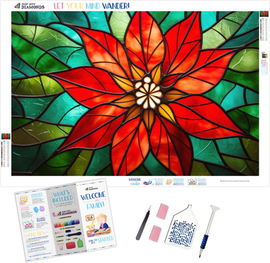 Stained Glass Poinsettia