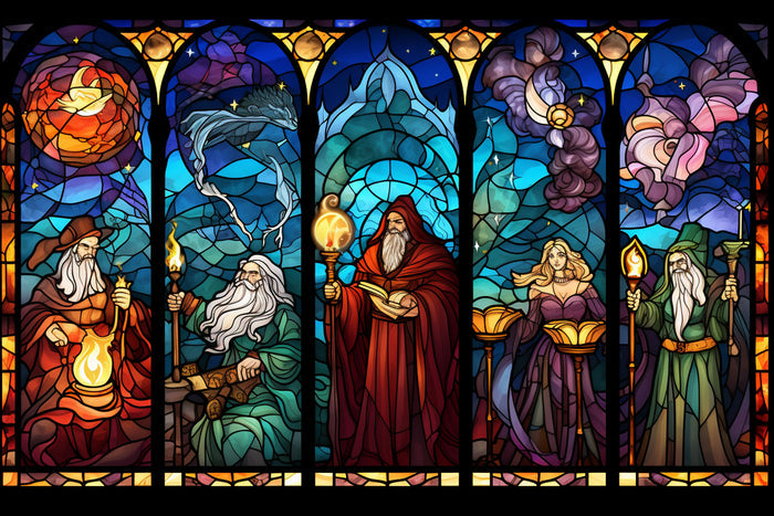 Stained Glass Wizards And Witches