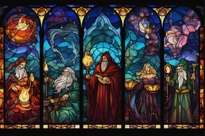 Stained Glass Wizards And Witches