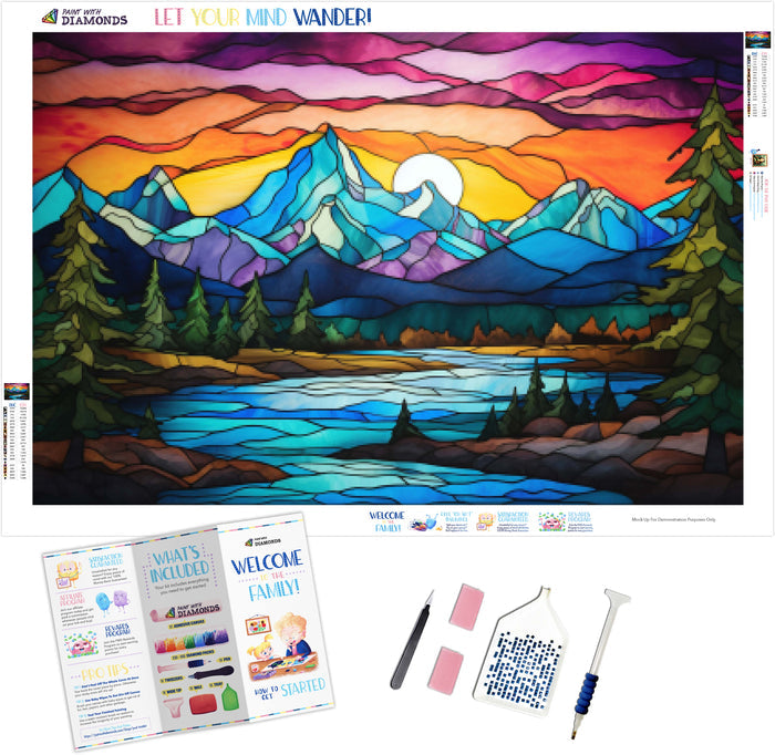 Striking Stained Glass Mountain