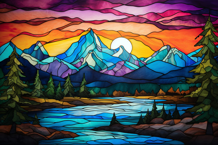 Striking Stained Glass Mountain