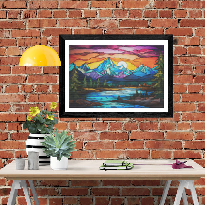 Striking Stained Glass Mountain