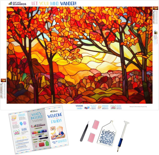 Stunning Autumn Leaves Stained Glass