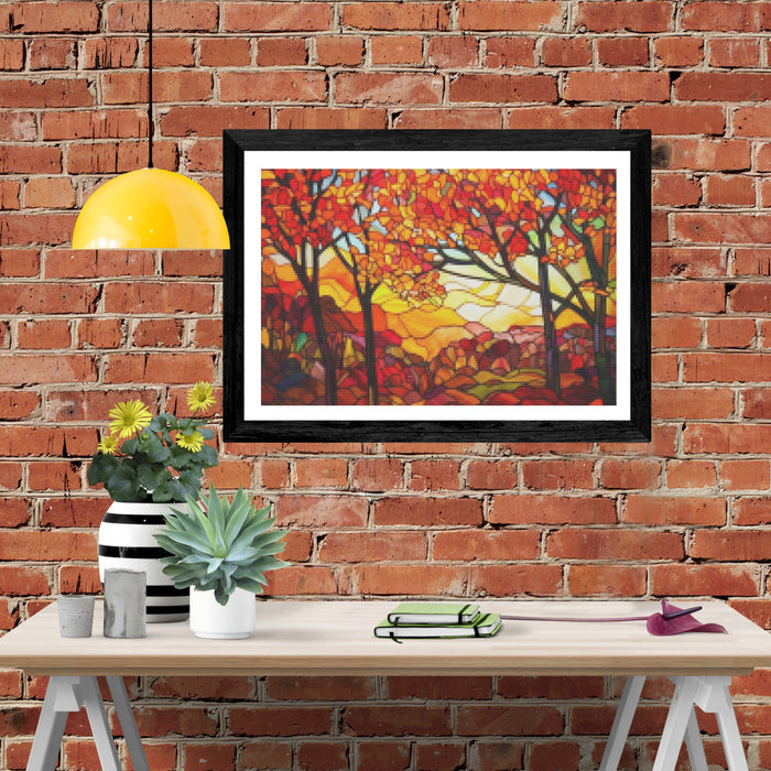 Stunning Autumn Leaves Stained Glass