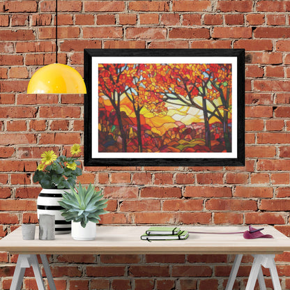 Stunning Autumn Leaves Stained Glass