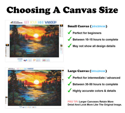 Sunset Lake Scene Stained Glass