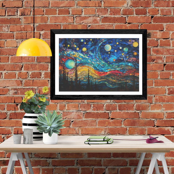 Swirling Galaxies Stained Glass