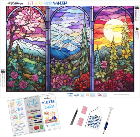 Triptych Seasonal Stained Glass