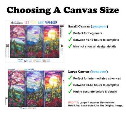 Triptych Seasonal Stained Glass