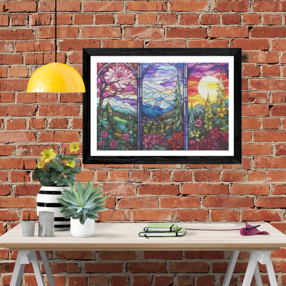 Triptych Seasonal Stained Glass