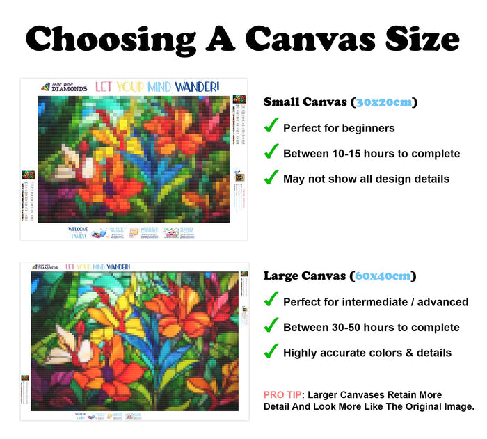 Tropical Flowers Abstract Stained Glass