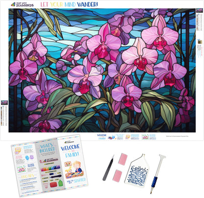 Tropical Orchids Stained Glass