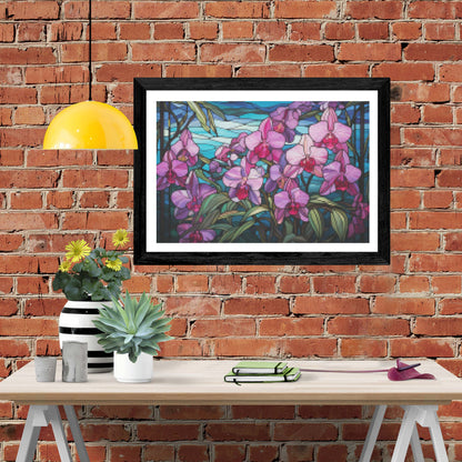 Tropical Orchids Stained Glass