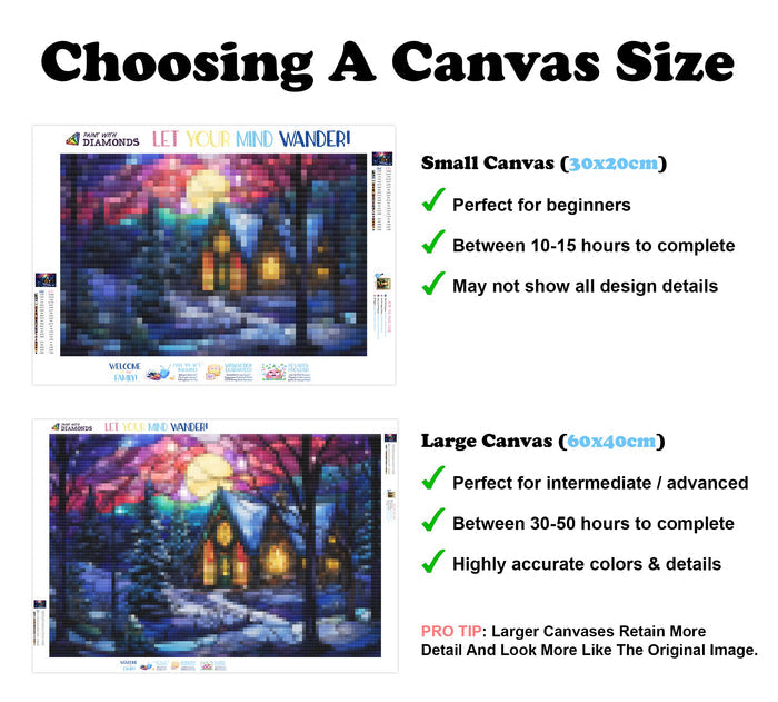 Twinkling Winter Night Stained Glass