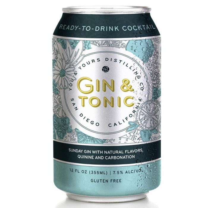 You & Yours Distilling Gin & Tonic Canned Cocktails You & Yours Distilling Co