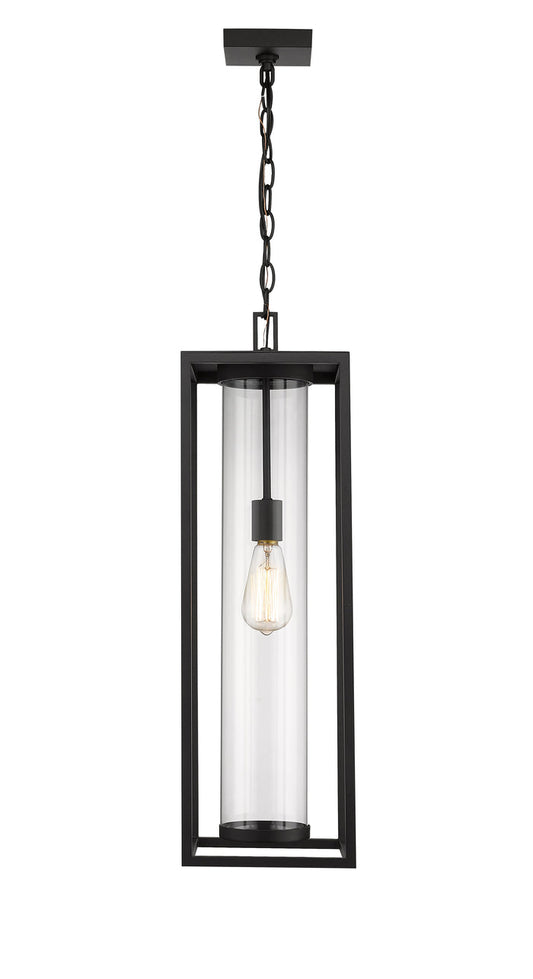 Outdoor Chain Mount Ceiling Fixture Z-Lite 584CHB-BK Black Dunbroch 1 Light Outdoor Chain Mount Ceiling Fixture Z-Lite